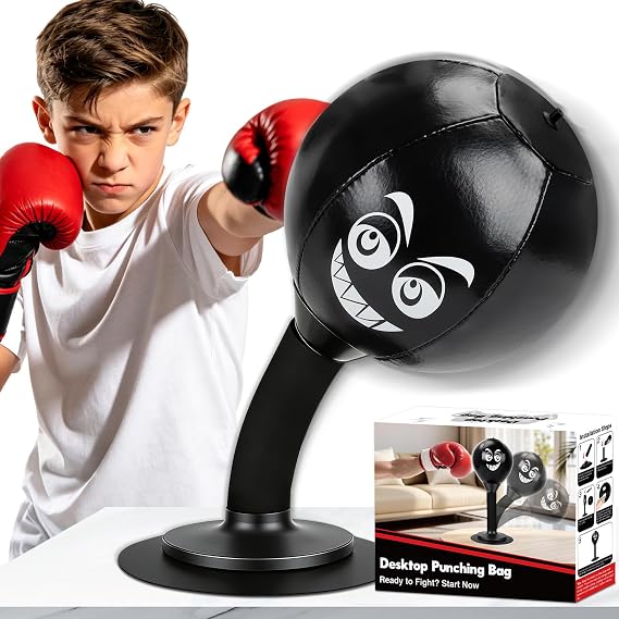 Desktop Punching Bag with Strong Suction Cup, Tabletop Stress Relief Boxing Ball for Office & Home, Portable Relaxation Tool, Fun Gift for Adults & Kids