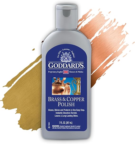 Goddard's Brass & Copper Polish, All Purpose Metal Polishing Compound, 7oz | Removes Tarnish and Restores Shine to Copper, Brass, Chrome, Pewter & Non-Lacquered Metals, Leaves Anti Tarnish Protection
