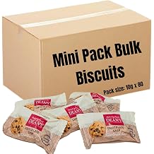 Dean’s Chocolate Chip Shortbread Minis – Bulk Buy Packs10g Individually Wrapped Biscuits All Butter Cookies for Hotels, B&Bs, Offices, Hospitals, Tea Coffee Breaks & Guest Treats (80 Packs)