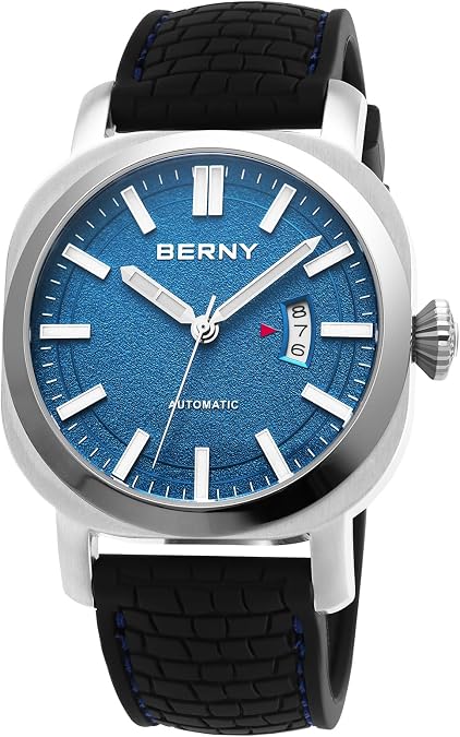 BERNY Men's Japanese Automatic Mechanical Watch, Self Winding Watches, Water Proof 10ATM, Sapphire Glass Scratch Resistant, Super Luminous with Date(No Battery Required)