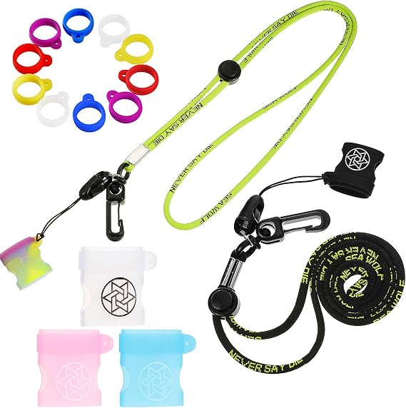 Chinco 19 Pcs Anti-lost Lanyard Set with Silicone Rings