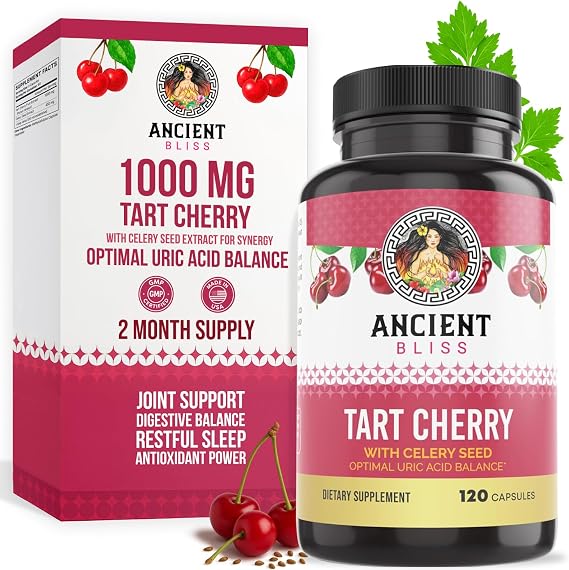Ancient Bliss Tart Cherry Capsules for Men & Women, 120 Capsules