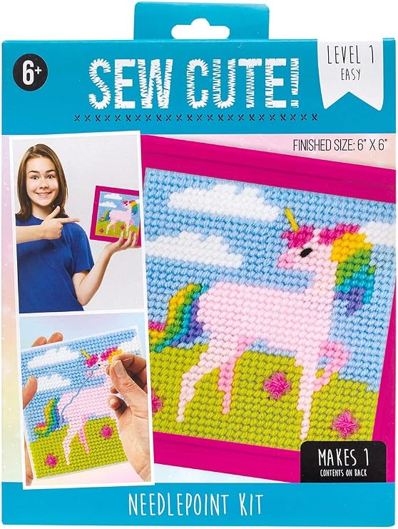 American Crafts Colorbok Sew Cute! Needlepoint Kit-Unicorn
