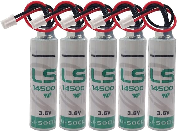 (5Pcs) 3.6V LS 14500 2600mAh Battery with White Plug