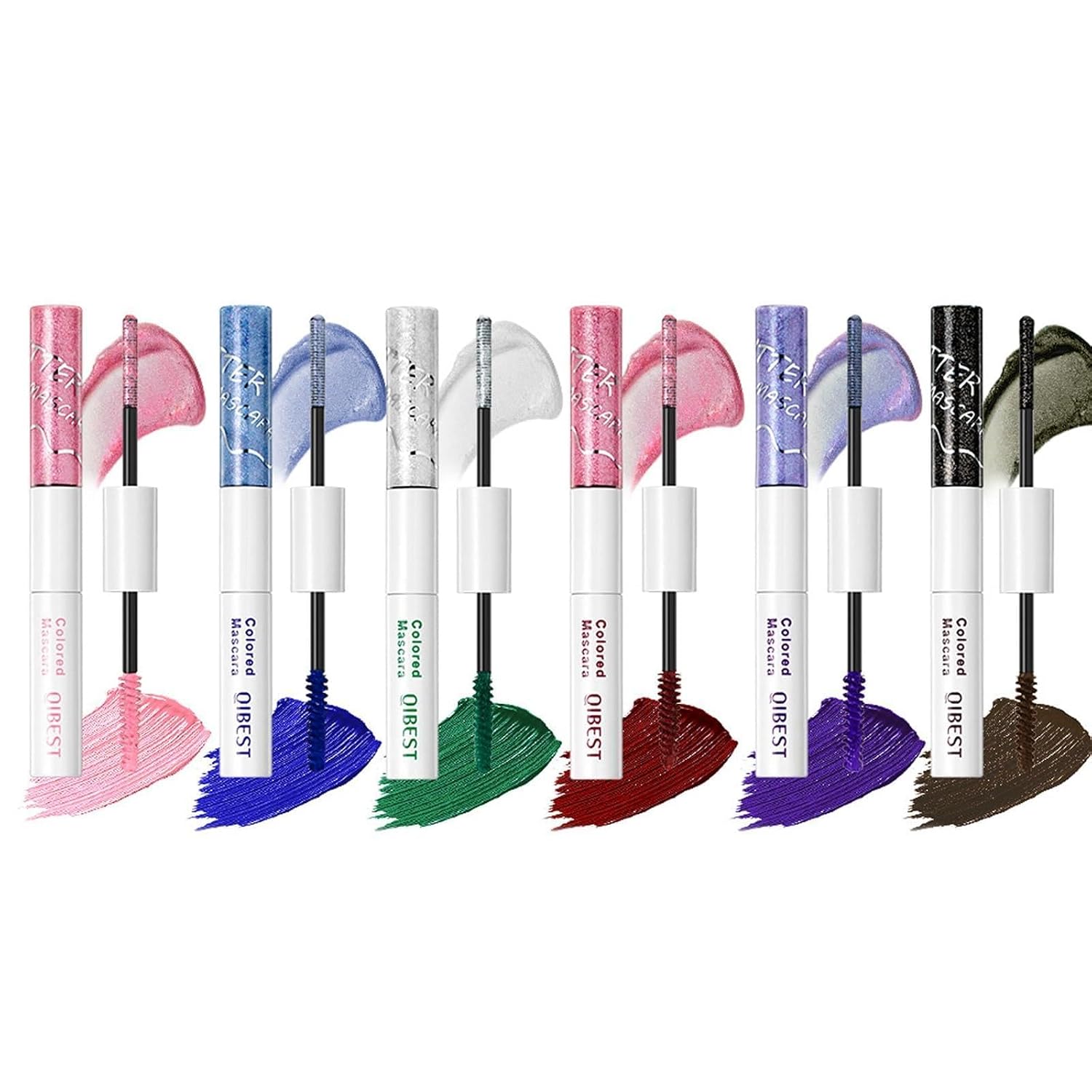 12 Colours Mascara Set Double Head Shimmer Matt Volume Colour Ink Waterproof Charming Long Lasting Diamond Sparkling Coloured Mascara