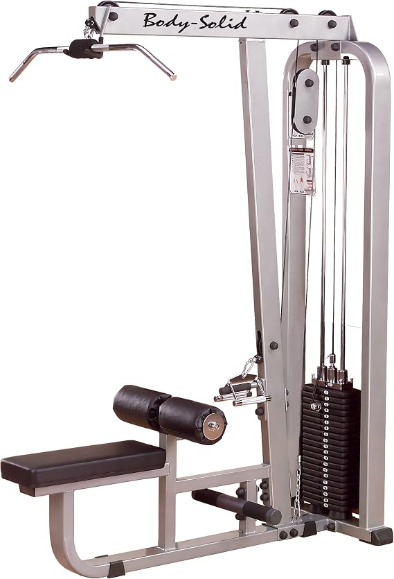 Body Solid (SLM300G/2) Pro Clubline LAT Mid Row Machine, High Pulley LAT Pulldown Machines for Back & Shoulder Isolation, Ideal for Commercial and Home Gym Equipment