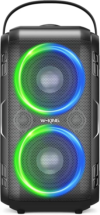W-KING Bluetooth Speakers with Subwoofer, 80W Party Portable Speakers Bluetooth Wireless Outdoor Large Speaker Loud Boombox, Huge 105dB Sound, Deep Bass/Party Lights/USB Play/AUX/TF/EQ