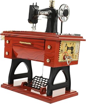 Zerodeko Vintage Sewing Machine Music Box Retro Mechanical Toy with Melodies Birthdays Christmas and Special Occasions Creative Home Decoration