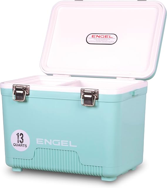Engel UC13 13 Quart Leak Proof Airtight Dry Box Cooler Small Hard Shell Lunch Box for Men Women Seafoam