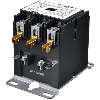 BOJACK 3 Poles FLA 40 Amp Coil 240 VAC Air Conditioner Condenser Compressor Contactor AC Definite Purpose Contactor 240V