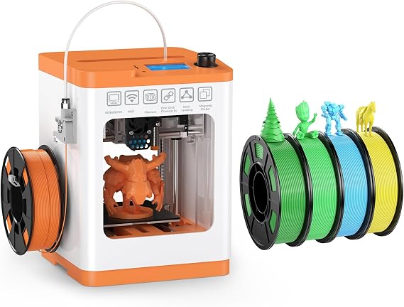 WEEFUN TINA2S 3D Printer Kit and PLA Filament Kit Bundle for Beginners and Kids, WiFi Cloud Printing 3D Printer Fully Assembled, Auto Leveling DIY 3D Printers for Beginners