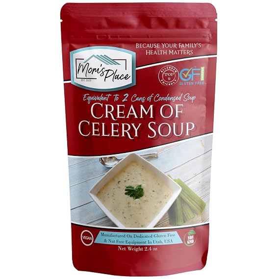 Mom's Place Gluten-Free Cream of Celery Soup Mix, Vegan, Dairy Free, 2.4oz