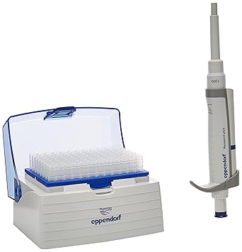 Eppendorf 3120000062 Single-Channel Research Plus Adjustable-Volume Pipetters, Blue Operating Button, Volume Range 100 to 1000 l