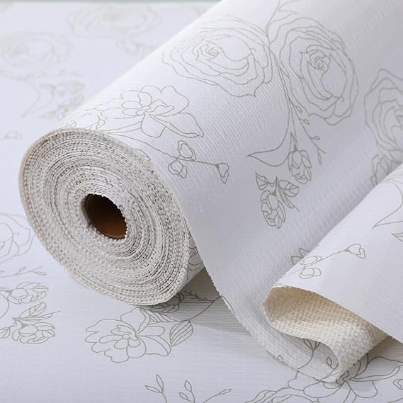 Floral Drawer Liner for Kitchen Cabinet Non-Adhesive 12 in x 30FT