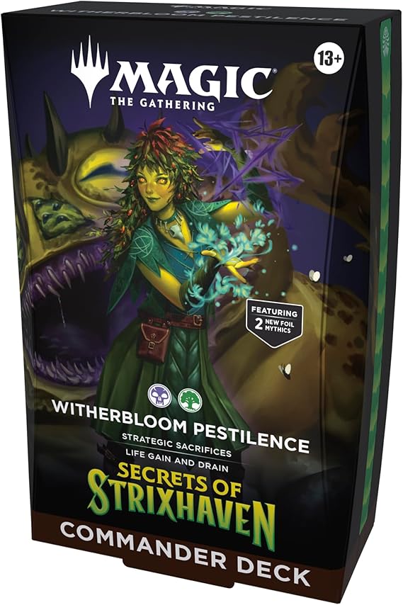 Magic: The Gathering Secrets of Strixhaven Commander Deck - Witherbloom Pestilence (100-Card Deck, Deck Box + Accessories)