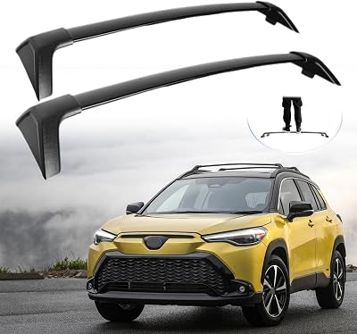 Real Aluminum Roof Racks for 2022-2024 Toyota Corolla Cross & Hybrid 220LBS ALL Aluminum Cross Bars for Canoe, Kayak, and Bike, BLACK