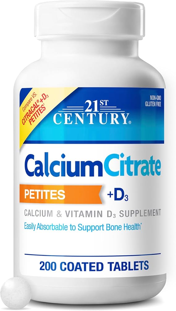 21st Century Calcium Citrate + D3 Petites Coated Tablets 200 ea
