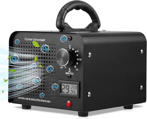 Ozone Generator, 60000mg/h High Capacity Ozone Machine Generator with 120 Min Timer, Portable Deodorizer Ozone Odor Eliminator Suitable for Home Commercial use Car Basements Pets Smoke Farms
