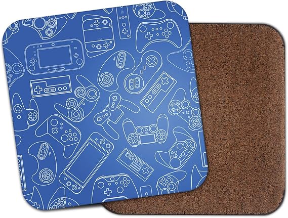 1 x Retro Video Games Coaster - Console Computer Gamer Geek Blue Boys #15189