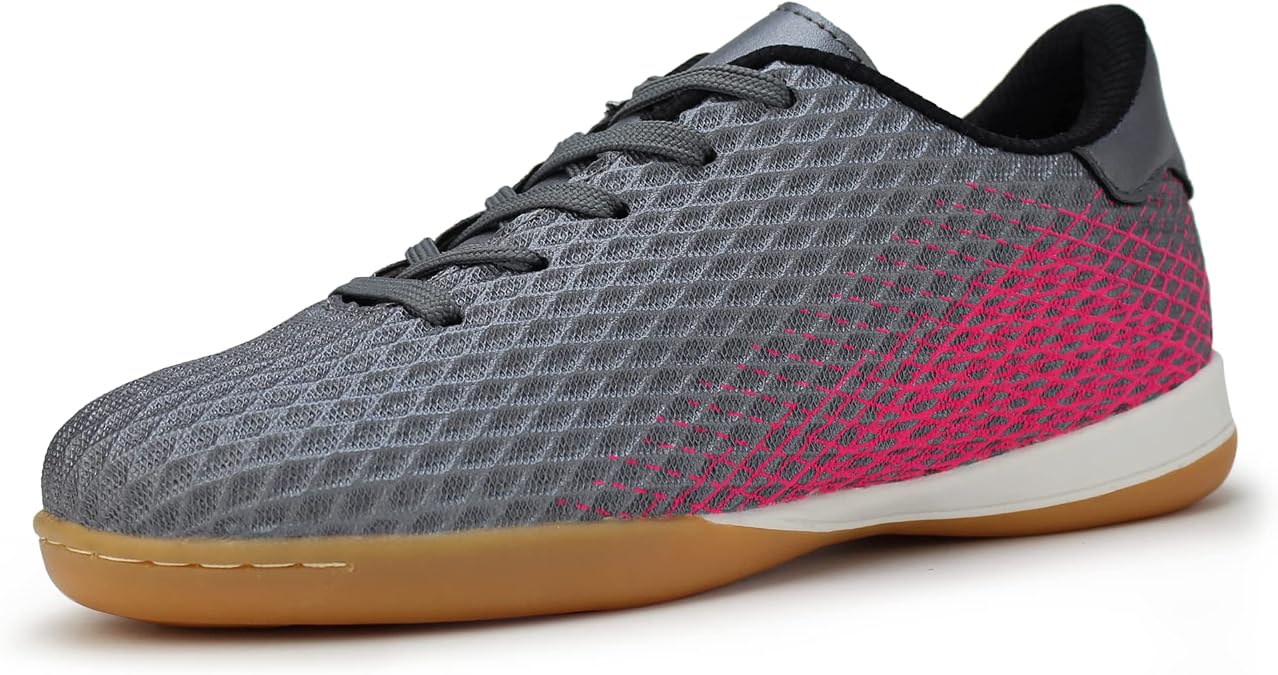 Hawkwell Unisex-Child Athletic Lace Up Boys Girls Indoor Trainer Soccer Shoe (Toddler/Little Kid/Big Kid)
