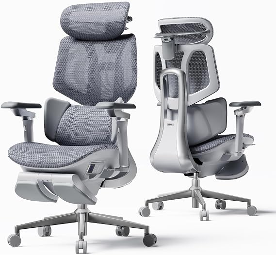 Hbada X7 Smart Ergonomic Office Chair – AI Lumbar Tracking, 8D Bionic Massage & Heating, 4D Dual-Axis Headrest, 720° Adjustable Armrests, Ventilated Mesh Seat with Cooling Fan, BIFMA Certified