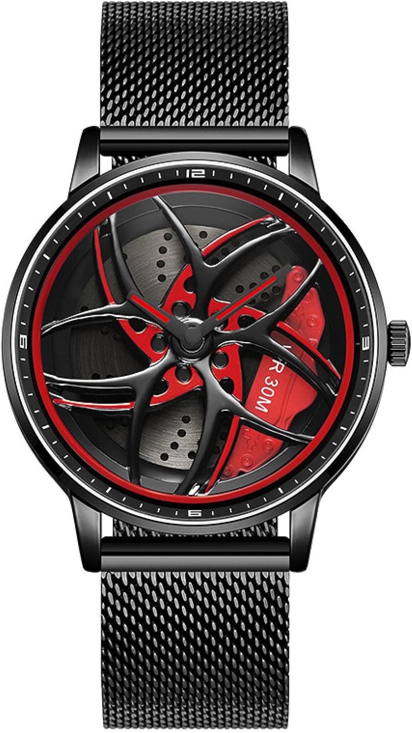 Men's watch creative watches car wheel rim hub watch car wheel rims hub watch men's sports waterproof custom design wristwatch 3D car wheel rim hub quartz men's watch