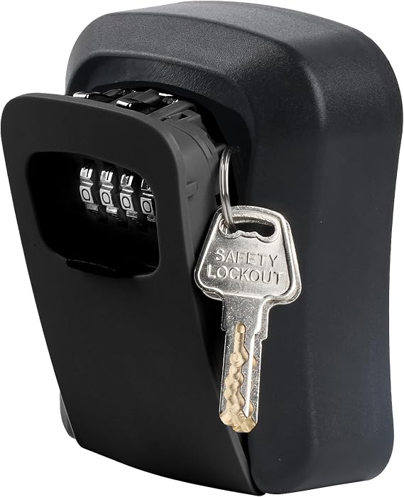 4-Digit Combination Key Lock Box for Outdoor House, Car & Wall Mount