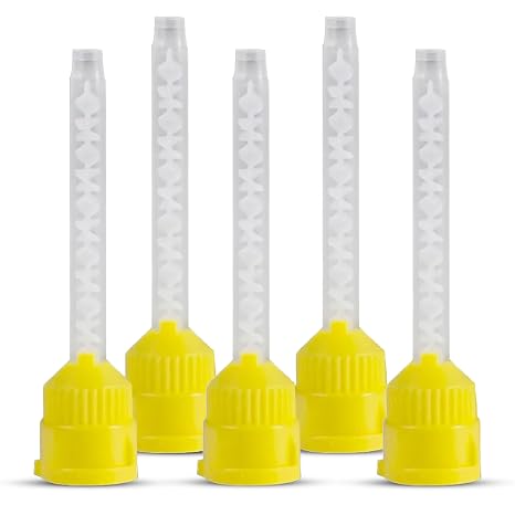 AIM Dental Mixing Tips | 20 Pcs Intraoral Mixing Tips Dental Compatible with Dual Cartridge Dispensers Precise Dental Applications (Yellow)