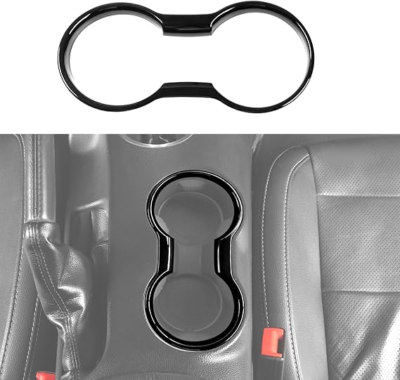 CheroCar Cup Holder Cover Frame Trim Fit for 2015-2023 Ford Mustang Interior Accessories