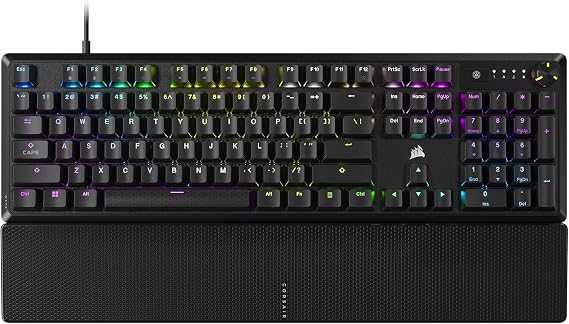 CORSAIR K70 CORE RGB Mechanical Wired Gaming Keyboard with Palmrest Pre-Lubed MLX Red Linear Switches, SOCD, ABS Double-Shot Keycaps, Sound Dampening, Media Control Dial, QWERTY NA Black