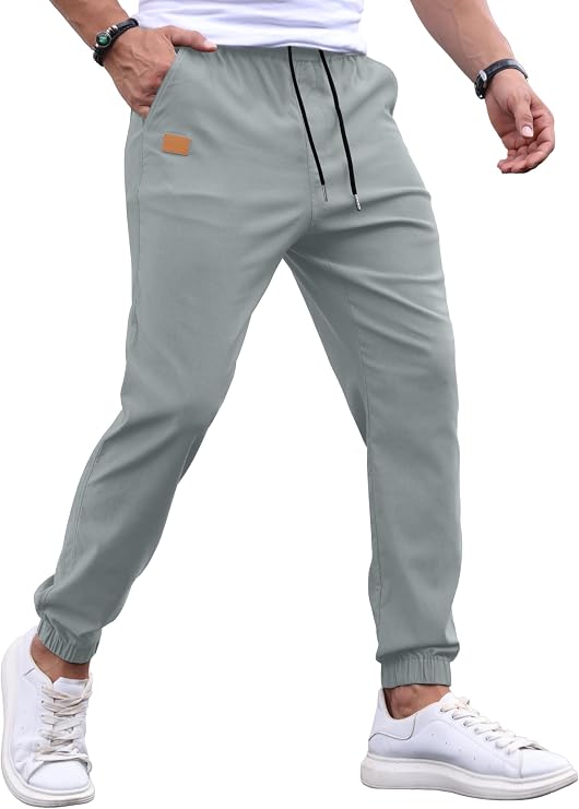 Sailwind Men's Casual Joggers Pants Drawstring Outdoor Chino Cargo Pants Twill Jogging Sweatpants Hiking