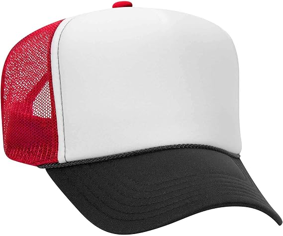 Otto Cap 5 Panel High Crown Mesh Back Trucker Hat Polyester Foam Front