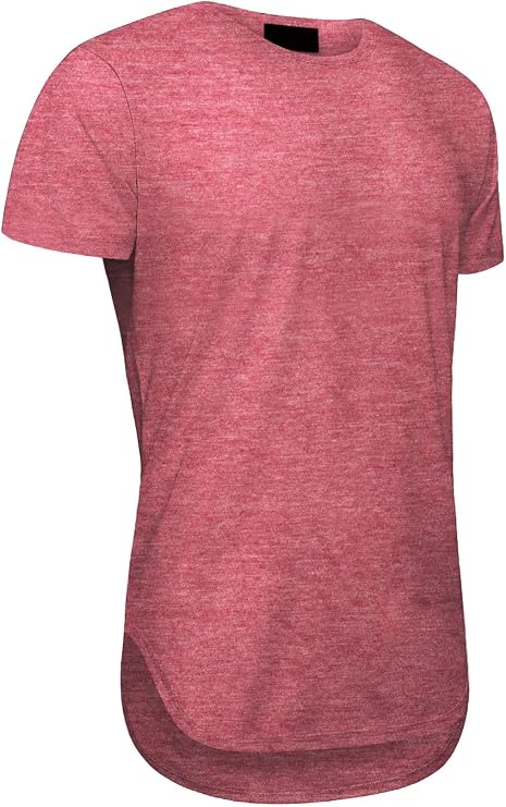 VICTORIOUS Men's Hipster Longline Curved Hem Tees