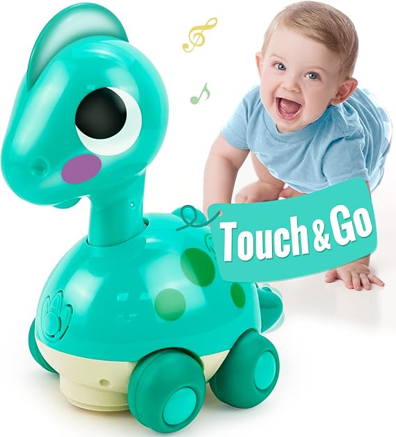 SunnyPal Baby Toys 6-12 Months Touch & Go Dino Moving 12-18 Months, Crawling Infant Toy, Tummy Time Toy for 1 Year Old Boy Gift, Baby Boy Toys for Ages 0-2 Easter Basket Stuffers for Babies