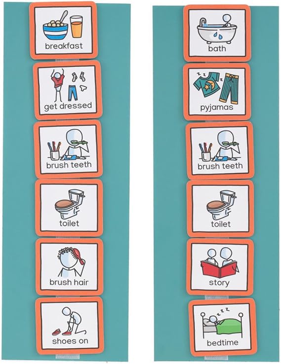 Morning & Bedtime Routine Chart, 12 Visual Aids, Autism ADHD, Children
