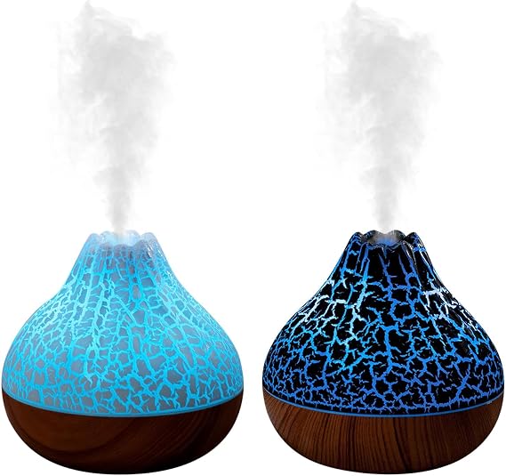 Volcano Humidifier Diffuser | 2-Mode Simulated Flame Diffusers,RGB Ambient Light, Fire Mist, 300ml Capacity Flame Diffusers For Home, Bedroom, Large Room
