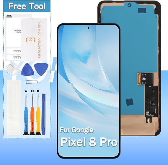 OLED Screen Replacement for Google Pixel 8 Pro 6.7 GC3VE, G1MNW LCD Display Touch Digitizer Glass Assembly - Black with Frame - Tools(Not for Pixel 8/Pixel 8A)