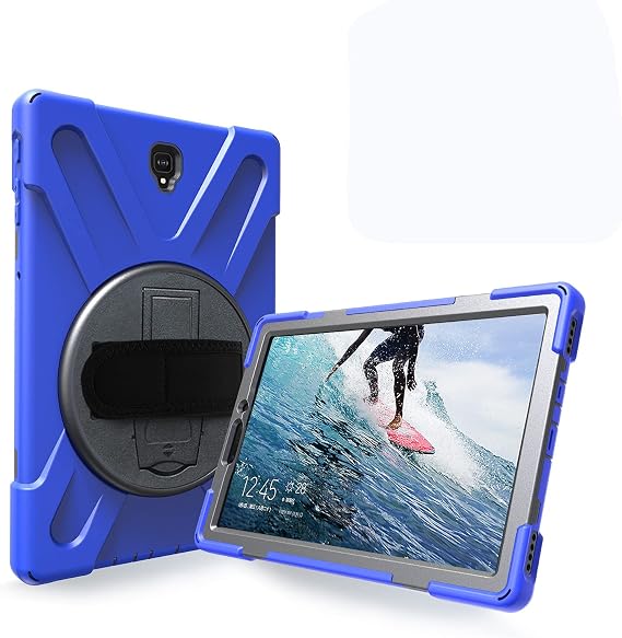Case for Samsung Galaxy Tab S4 10.5" T830 T835, Military Grade [15 ft Drop Tested] Full-Body Shockproof Protective Cover with 360 Rotation Stand & Hand Strap for Samsung Galaxy Tab S4 10.5" Tablet