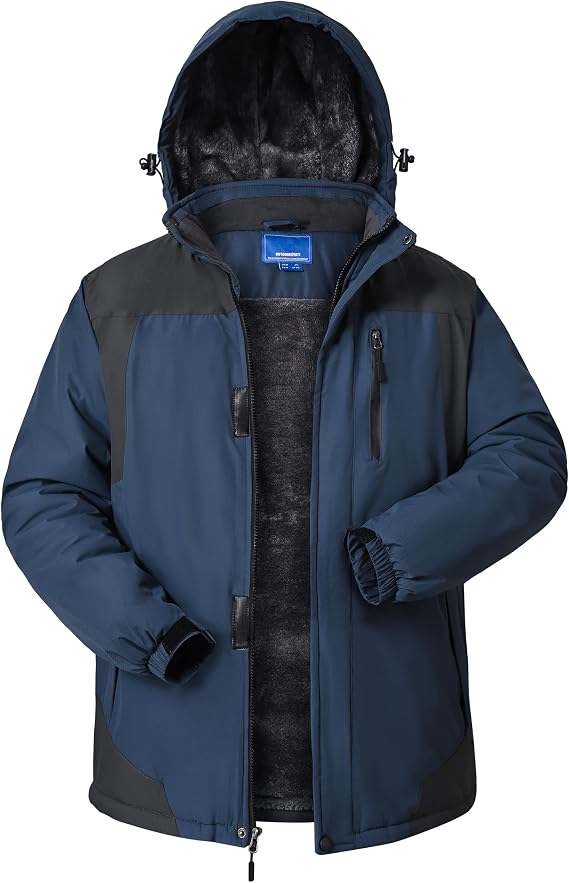 CNBQDD Winter Jackets Mens Skiing Coats Warm Waterproof Ski Snow Coat with Hooded for Cold Weather
