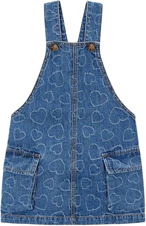 Mayoral Denim Overall Skirt for Girls Hearts