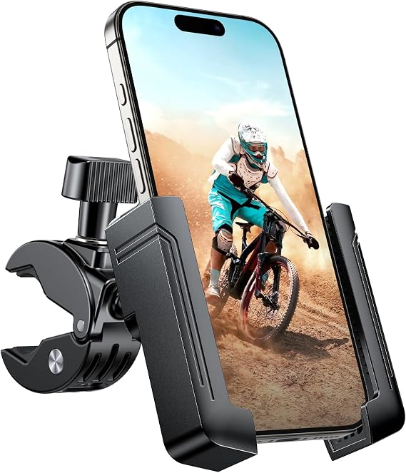 miracase Bike Phone Holder, [Support Video Recording] Motorcycle Phone Mount, [Quick Lock] Bicycle Phone Mount Handlebar Cell Phone Clamp for Scooter, Friendly Compatible with iPhone Samsung