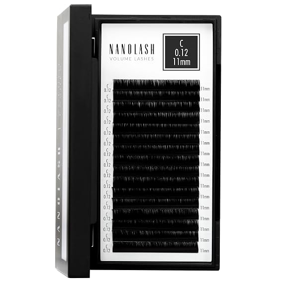 Nanolash Volume Lashes - false lashes for professional eyelash extensions, volume eyelash extensions (0.12 C, 11mm)