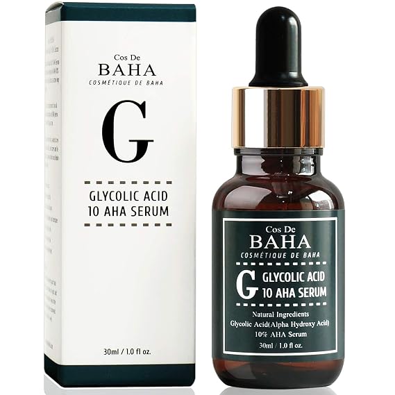 Glycolic Acid 10% AHA Serum - Gentle Exfoliating Formula with Aloe & Green Tea - Professional Facial Serum for Smoother Skin Appearance - Fragrance-Free Face Serum for All Skin Types, 1 Fl Oz (30ml)