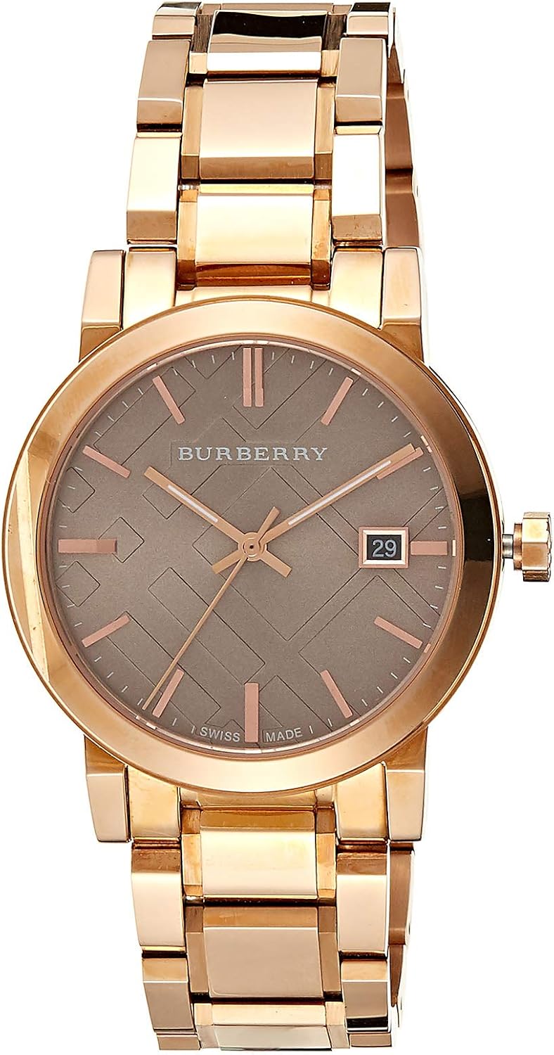 Burberry Women's BU9005 Large Check Rosetone Stainless Steel Bracelet Watch