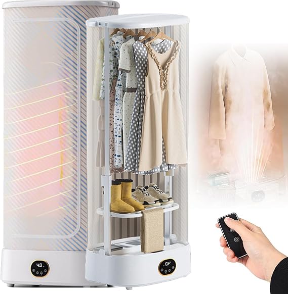 Mini Laundry Dryers for apartments, Small Foldable Electric Dryer with Drying Bag, Household Drying Machine with Timer for Clothes & Fabric