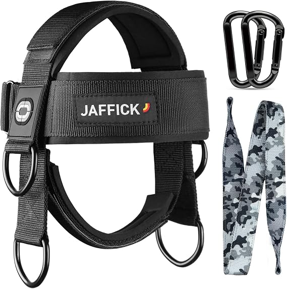 Neck Exerciser - Neck Harness weight lifting Strengthener and Trainer with Adjustable Head and Chin Strap with 38" Rope, Portable Head Harness for boxing equipment