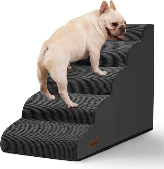 Aodisman Dog Stairs for High Bed,5-Step Pet Ramp for Small Dogs and Cats