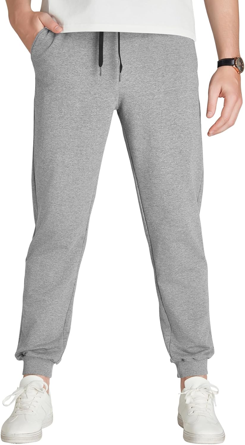 Idtswch 869196101 Long Inseam Sports Trousers Extra Long Mens Jogging Bottoms Mens Training Trousers Cotton Fitness Trousers Men with Zip Pockets