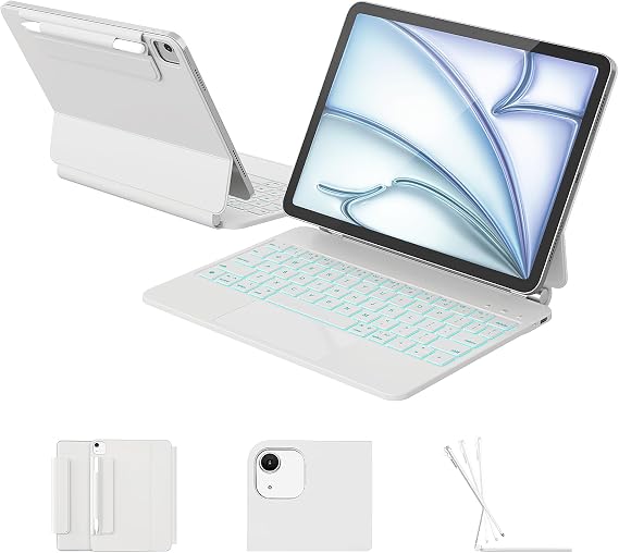 RAYMCRAFT for iPad Air 11 / Pro 11 Case Keyboard, Magnetic Floating Stand