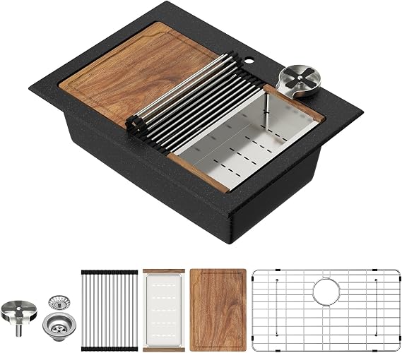 30 Black Granite Composite Kitchen Sink